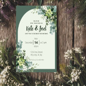 Faire-part de mariage floral rustique simple