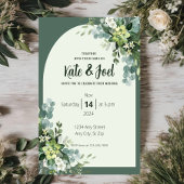 Faire-part de mariage floral rustique simple