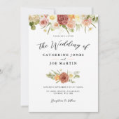 Faire-part de mariage Floral Rustique Terre (Devant)