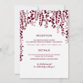 Faire-part de mariage floral rustique (Vin de Mars (Dos)