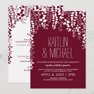 Faire-part de mariage floral rustique (Vin de Mars