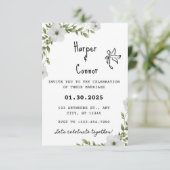 Faire-part de mariage Floral Sage, mariage botaniq (Debout devant)