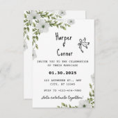 Faire-part de mariage Floral Sage, mariage botaniq (Devant / Derrière)