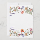 Faire-part de mariage floral séché Herbe de Pampas (Dos)
