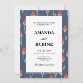 Faire-part de mariage floral simple (Devant)