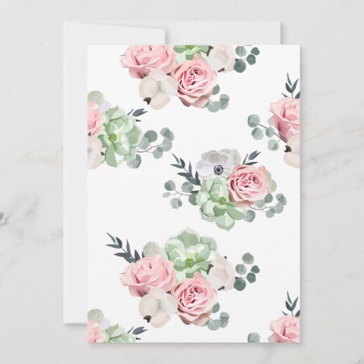 Faire-part de mariage floral simple (Dos)