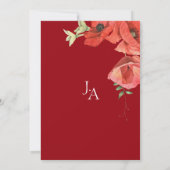 Faire-part de mariage floral simple de Pavot rouge (Dos)