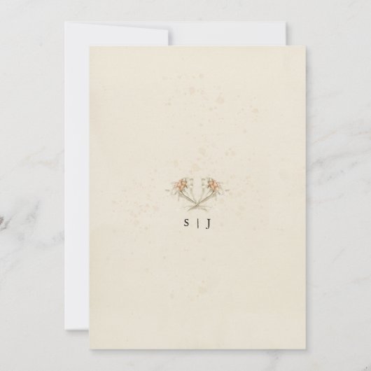 Faire-part de mariage floral simple Edelweiss (Dos)