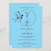 Faire-part de mariage floral simple et chic (Devant / Derrière)