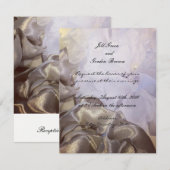 Faire-part de mariage floral soie et organza (Devant / Derrière)