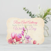 Faire-part de mariage floral souple (Debout devant)