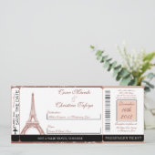 Faire-part de mariage Floral Spiral Boarding Pass (Debout devant)