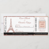 Faire-part de mariage Floral Spiral Boarding Pass (Devant)