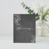 Faire-part de mariage floral tableau noir (Debout devant)