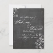 Faire-part de mariage floral tableau noir (Dos)