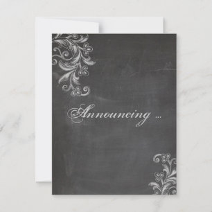 Faire-part de mariage floral tableau noir