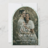 Faire-Part de Mariage Floral Toile Script Arche Ph (Devant)