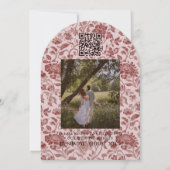 Faire-Part de Mariage Floral Toile Script Arche Ph (Dos)