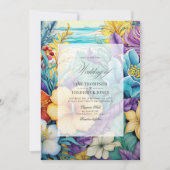 Faire-part de mariage floral Tons de plage pour l' (Devant)