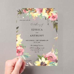 Faire-part de mariage floral tournesol d'été 2