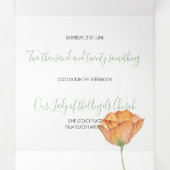 Faire-part de mariage Floral Tout en un (Intérieur au milieu)