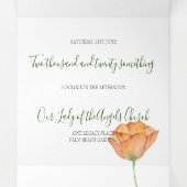 Faire-part de mariage Floral Tout en un (Intérieur au milieu)