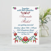 Faire-part de mariage Floral traditionnel hongrois (Debout devant)