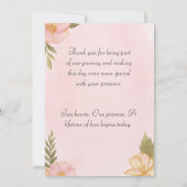 Faire-part de mariage floral transparent simple (Dos)