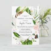 Faire-part de mariage floral Tropical Blush (Debout devant)
