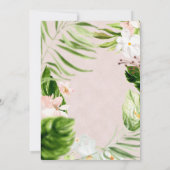 Faire-part de mariage floral Tropical Blush (Dos)