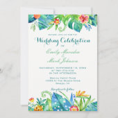 Faire-part de mariage floral tropical de (Devant)