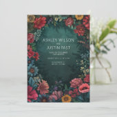 Faire-part de mariage Floral turquoise (Debout devant)