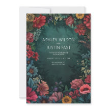 Faire-part de mariage Floral turquoise