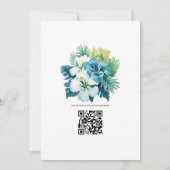 Faire-part de mariage floral Turquoise tropical (Dos)
