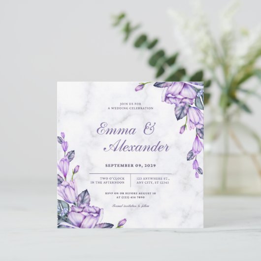 Faire-part de mariage floral unique (Debout devant)