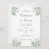 Faire-part de mariage FLoral vert (Devant)
