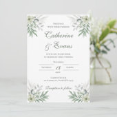 Faire-part de mariage FLoral vert (Debout devant)