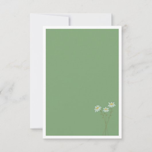 Faire-part de mariage Floral Vert (Dos)