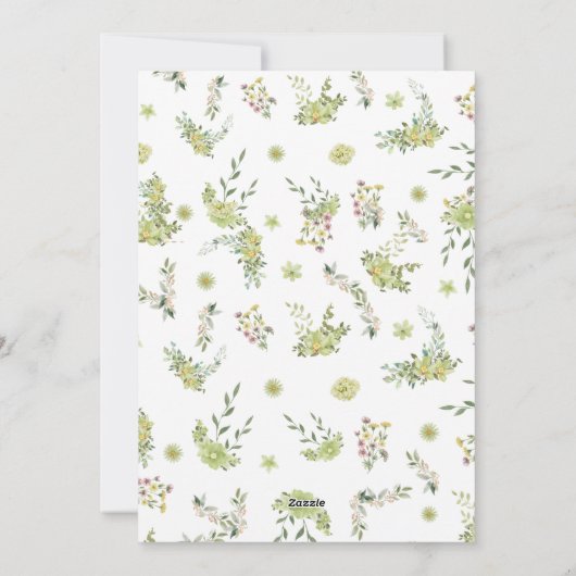 Faire-part de mariage Floral Vert (Dos)