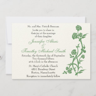faire-part de mariage floral vert 5x7 Sage