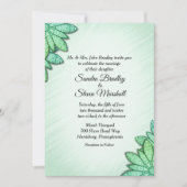 Faire-part de mariage floral vert chic (Devant)