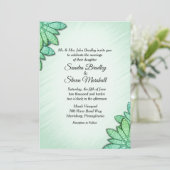 Faire-part de mariage floral vert chic (Debout devant)