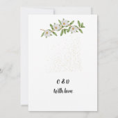 Faire-part de mariage floral vert élégant (Dos)