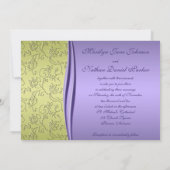 Faire-part de mariage floral vert et lavande (Dos)