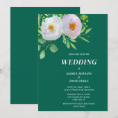 Faire-part de mariage floral vert forêt (Devant / Derrière)