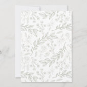 Faire-part de mariage Floral vert monogramme (Dos)