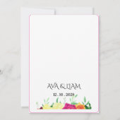 Faire-part de mariage floral vert sauge (Dos)
