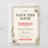 Faire-part de mariage Floral vintage (Devant)