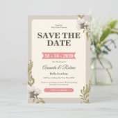 Faire-part de mariage Floral vintage (Debout devant)