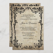 Faire-part de mariage Floral vintage (Devant / Derrière)